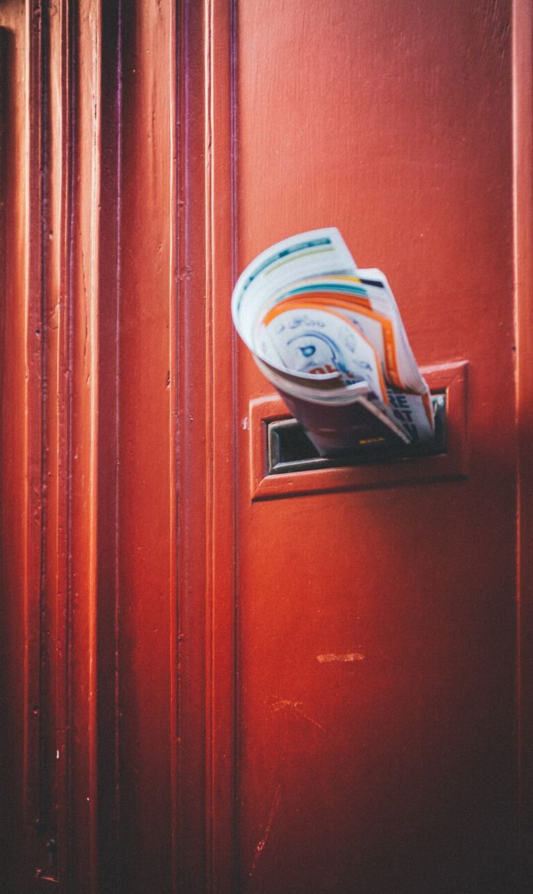 Mail slot in red door